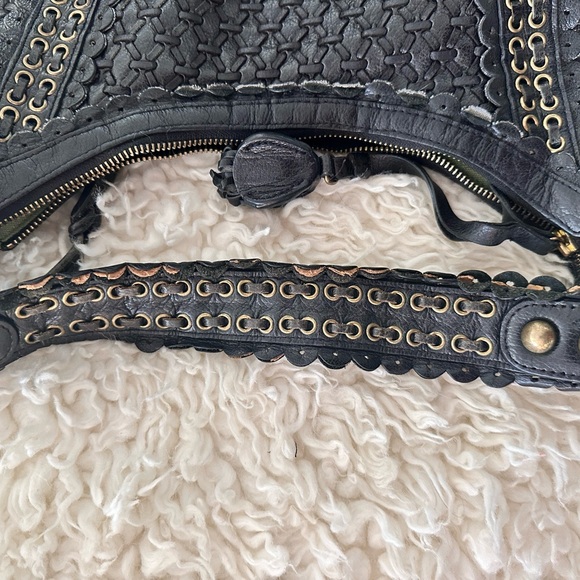 Isabella Fiore Black Studded Hobo Bag - Picture 5 of 7